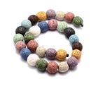 Lava Rock Gemstone Round Beads - Natural Dyed Crystals - 8mm - 1 Strand