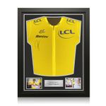 Tadej Pogacar Signed Tour de France 2025 Yellow Jersey. Standard Frame
