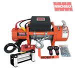 WINCHMAX 9,000lb RATING 12V STEEL ROPE REMOTE Winch EN14492 Compliant - [ 1052 ]