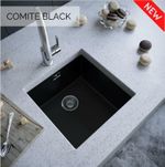 Matt Black- Comite Single Bowl Inset Or Undermounted Kitchen Sink Wastes Inc 