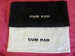 CUM RAG Embroidered Face Cloth or Set - Novelty Gift Black White or one of each