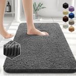 Non Slip Chenille Bath Mat Extra Thick Soft Water Absorbent Washable Shower Mats