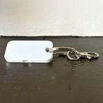 White Plastic Blank Keyring whistle with Detachable Split Ring & Clasp