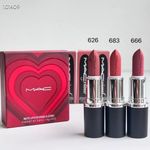 MAC Love Lipstick 3 piece set! Contents: 1.8g*3 666, 683, 626 The best gift lady