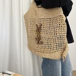 Women's fashion woven bag vacation beach bag large capacity tote Y bag 50*45cm