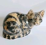 Winstanley Cat Size 5 Pottery Signed Made in England Large Tabby Glass Eyes