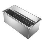 18 in. x 30 in. Stainless Steel Drop-In Ice Bin with Sliding Cover NSF | Drop In
