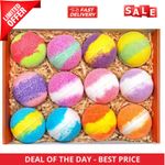 100% Natural Handmade Organic Bath Bomb Gift Set With Essential Oils (12 x 60g)