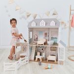 Farmhouse Dolls House With Stable Giant Dollhouse 14 Accessories Teamson Kids