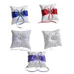 Rhinestones Heart Rings Pillow Wedding Rings Bearer Cushion For Special Occasion