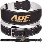 AQF Weight Lifting Belt, Leather 4'' Back Support Powerlifting Gym Training Belt