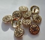 Chanel Button Set of 16 Size 23 mm Round, Gold And Black ,  Metal