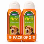 Johnson's Dog Flea Cleansing Shampoo Pack of 2 Natural Herbal Extracts 200ml