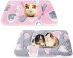 Cozy Plush Small Animal Bed Mat Washable Guinea Pig Pad 2 Pcs 35x27cm