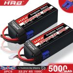 2pcs 6S 22.2V 5000mAh LiPo Battery EC5 for RC Helicopters Airplanes Truck Car