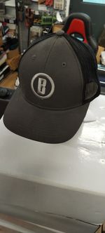 Grey with White "B" letter on the front on sign "Bushnell" at the back