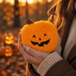 Halloween Hand Warmer Pumpkin Reusable with Click to Heat Gel Pack - Puckator