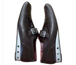 Donald J Pliner Shoes Leather Size 10M Brown Metal Wedge Loafer Adjustable