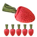 6pcs Hamster Chew Toys Small Animal Toys Strawberry Shape Chewing Plaything