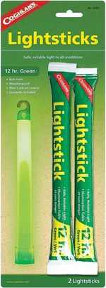 Coghlan's Green Light Sticks 2 Pack Glow Sticks 12 Hour Camping Fishing Safety