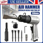 Air Pneumatic Gun Needle Scaler w/ Hammer Chisel Kit Rust Weld &Paint Remover UK