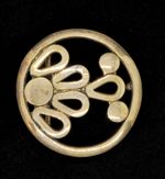 Vtg Brutalist Signed K Dupree Abstract Teardrop Shape Brass Belt Buckle