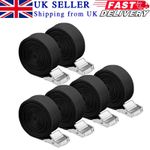 6 x Heavy Duty Ratchet Tie Down Straps Car Roof Rack Belts Quick Release 2.5M