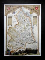 9.1" x 12.8" REPRODUCTION OF AN  1830  THOMAS MOULE  COUNTY MAP   NORTHUMBERLAND