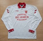 Vintage 90s hummel White/Red #2 Template Football Shirt Schaesberg Holland - XXL