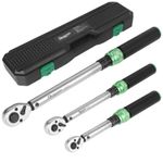 3pc Torque Wrench Set 1/4” 3/8” 1/2” Drive 5–200Nm Calibrated Garage Tool WRENCH