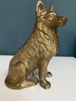 Vintage Heavy Brass Figure Of A German Shepherd Dog