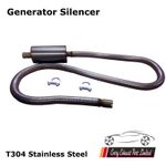 Generator Silencer Kit Automotive Muffler + Polylock Flexible Tube Pipe T304