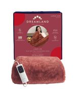 Dreamland 16997 Large Electric Blanket Soft Faux Fur Heated Throw Terracotta