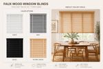 Faux Wood Venetian Blinds 50mm Slat Tape Wooden Window Blind Easy Fit Trimmable