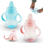 Toddlers Sippy Cups with Handles 290ml Soft Spout Baby Feeding Milk Bottles 6M+