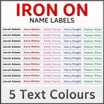 Iron On Name Labels Personalised School Uniform Care Home Tapes Tags Lot 5 10 25