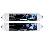 2 x In Line Fridge Water Filters Compatible with Samsung, Hisense, LG