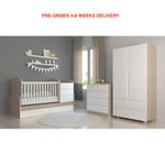 PRE-ORDER! 3 Pcs Full Baby Nursery Bedroom Set Convertible Cot  Wardrobe Dresser