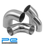 Stainless Steel Mandrel Exhaust Bends Tube Elbows 45 90 Degree 38mm - 101mm OD
