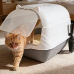 Large Hooded Cat Litter Tray Covered Cat Toilet Box Anti-Splashing