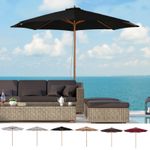 (3m) Fir Wooden Garden Parasol Bamboo Sun Shade Patio Outdoor Umbrella Canopy