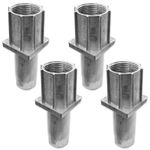 Metal Feet for 40mm Square Tubing Push Fit Adjustable Height for Sink or Table