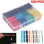 530PCS Heat Shrink Tubing Tube Sleeve Kit Car Electrical Assorted  Wire Wrap UK