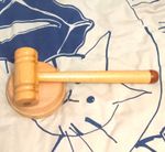 Wooden Gavel Mallet & Sound Block Set, 2-Piece, 30cm, Beige/Brown