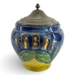 Antique German Ceramic Tobacco Jar Studio Pottery Storage Pot Pipe Smoking