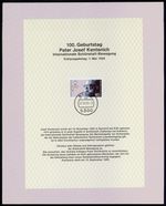FRG FEDERAL SPECIAL SHEET POSTAL CALENDAR 1985 FATHER JOSEF KENTENICH RR!! ub32