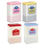 Retro Flour Sugar Storage Tin Kitchen Canister Tala Originals Self Raising 4Pcs