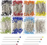 100Pcs 38mm Glass Head Sewing Pins Multicolour Ball Head Straight Pins Quilting