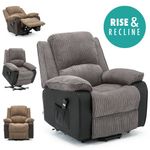POSTANA JUMBO CORD FABRIC RISE RECLINER ARMCHAIR ELECTRIC LIFT RISER CHAIR
