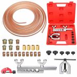 Brake Pipe Flaring Tool Kit 3/16" Copper Line Repair Cutter Bender Unions Nuts
